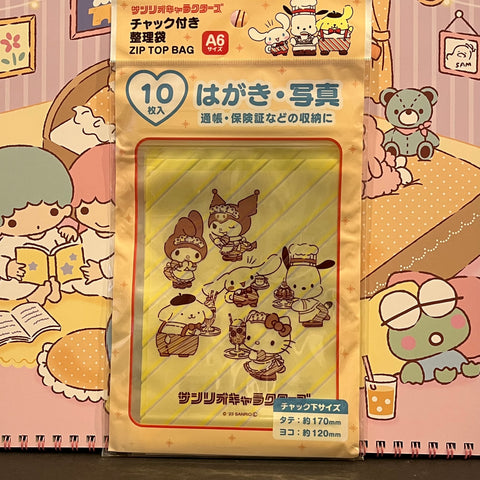 Mixed Characters Cafe Zip Bags