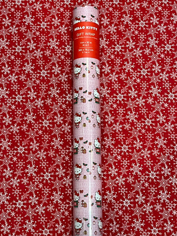 Christmas 2024 Hello Kitty Winter Clothes Gift Wrapping Paper | 2.5 ft x 12 ft | 30 sq ft