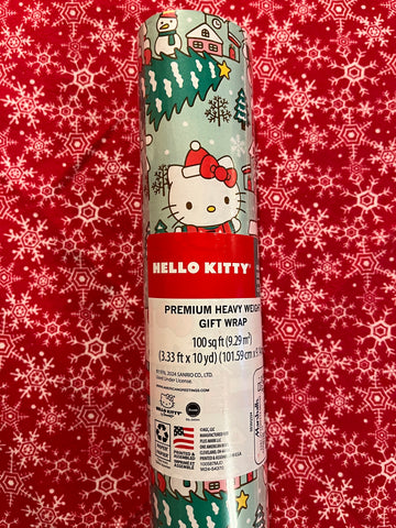 Christmas 2024 Mint Hello Kitty Gift Wrapping Paper| 3.33 ft x 10 ft | 100 sq ft