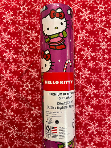 Christmas 2024 Purple Hello Kitty Gift Wrapping Paper | 3.33 ft x 10 ft