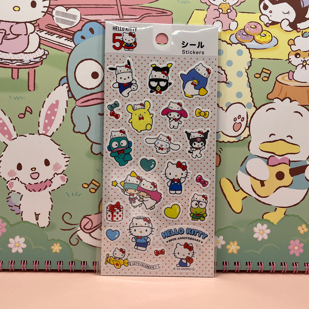 Hello Kitty 50th Anniversary Sanrio Characters Sticker Sheet