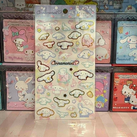 Cinnamoroll Pastel Floral Gold Foil Sticker Sheet | Official Sanrio Japan