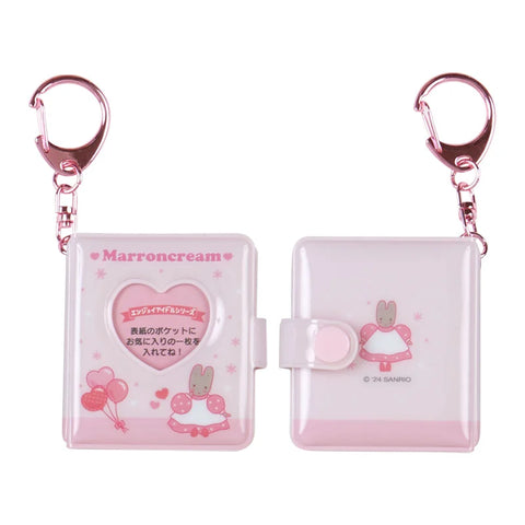 Marroncream Mini Photo Holder Keychain | Heart Display Pocket | Official Sanrio | 2024