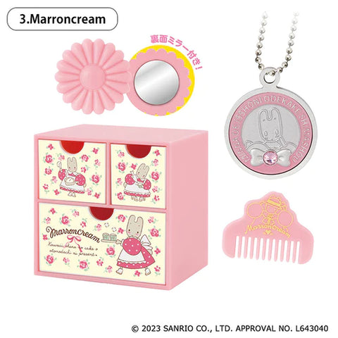Marroncream Mini Chest Drawer Set with Mirror, Comb & Charm | Official Sanrio | Japan