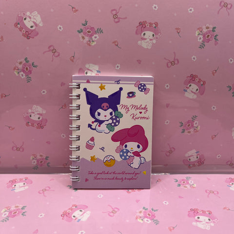 Small Kuromi & My Melody Spiral Notebook