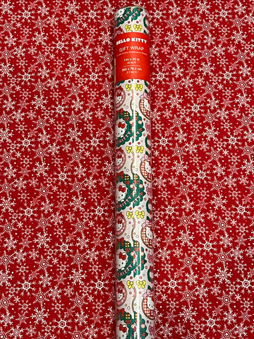 Christmas 2024 Hello Kitty Wreaths Gift Wrapping Paper| 2.5 ft x 12 ft | 30 sq ft