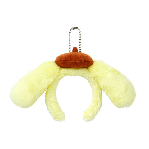 Pompompurin Fluffy Ears & Brown Beret 2024 Party Headband Mascot Keychain | Official Sanrio | Japan