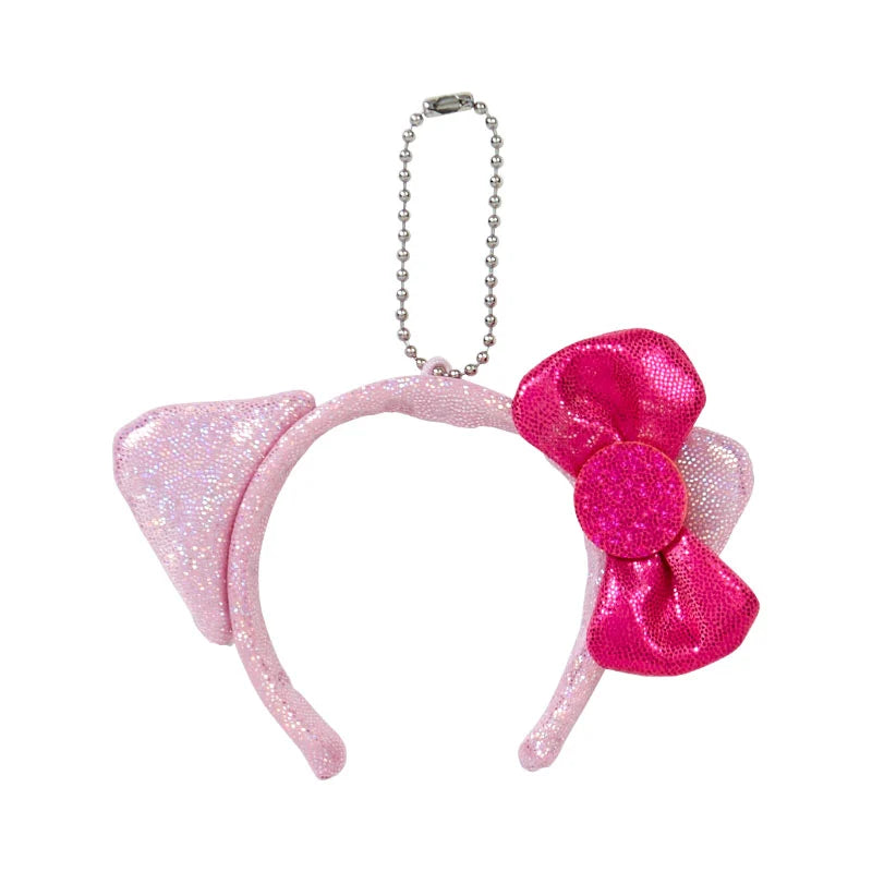 Hello Kitty Pink Ears & Pink Bow 2024 Party Headband Mascot Keychain | Official Sanrio | Japan