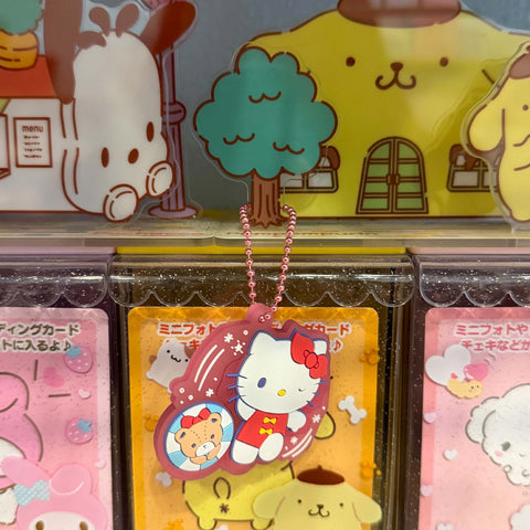 Hello Kitty Rubber Keychain | Red Bow & Teddy Bear Design