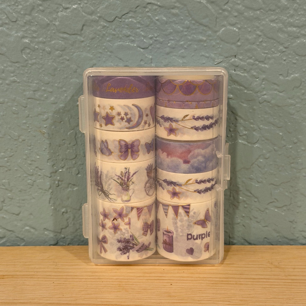 Lavender Dream Washi Set with Plastic Case (11 pieces of washi)