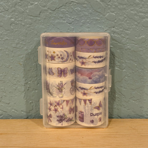 Lavender Dream Washi Set with Plastic Case (11 pieces of washi)