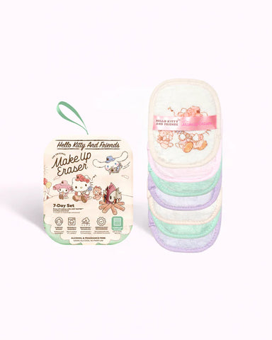 Hello Kitty & Friends Camp Makeup Eraser 7-Day Set | Official Sanrio Reusable Makeup Remover Cloths
