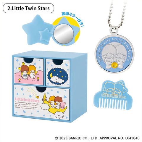 Little Twin Stars Mini Chest Drawer Set with Mirror, Comb & Charm | Official Sanrio | Japan
