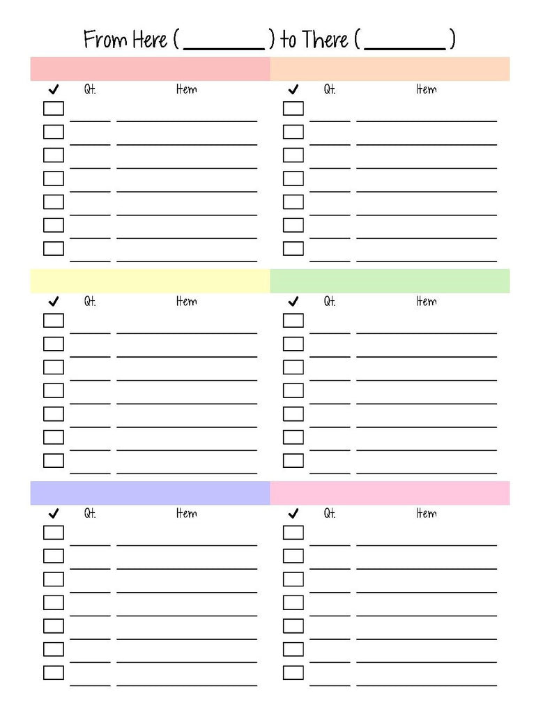 Packing List for the Medium Classic Happy Planner (either side)