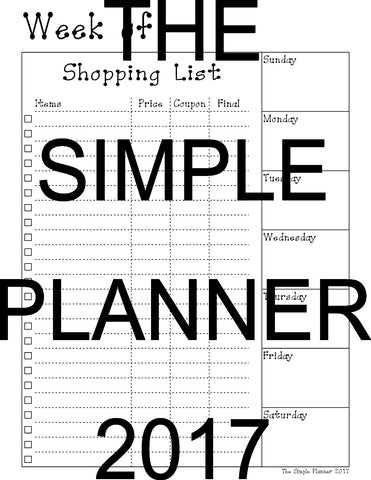 Weekly Meal Plan Deluxe (Sunday Start)