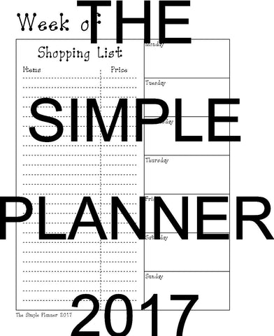 Weekly Meal Plan for the Medium Classic Happy Planner (Left Side)