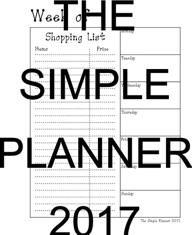 Weekly Meal Plan for the Medium Classic Happy Planner (Right Side)