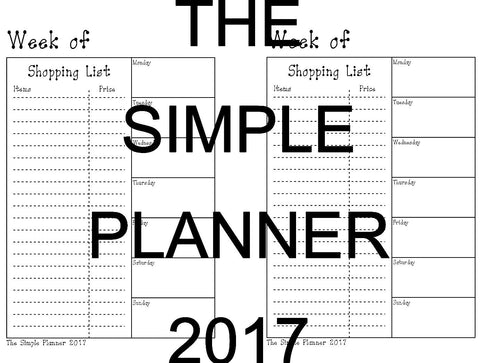 Weekly Meal Plan for the Mini Happy Planner (Left and Right Sides)